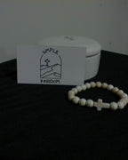 Cross Charm Bracelet - Cream