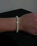 Cross Charm Bracelet - Cream