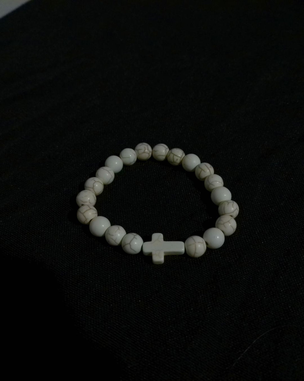 Cross Charm Bracelet - Cream