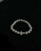 Cross Charm Bracelet - Cream