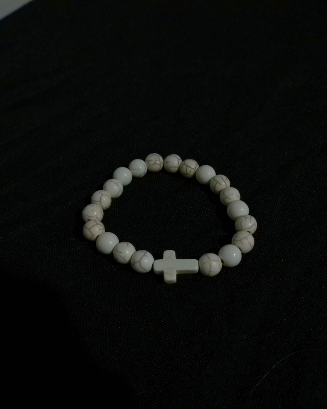 Cross Charm Bracelet - Cream